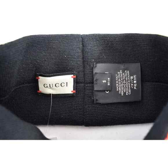 Gucci Black Sequin Silver Red GG Logo Wool Stretchy Headband Hair Small 56cm - Picture 10 of 10